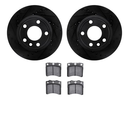 DYNAMIC FRICTION CO 8502-74219, Rotors-Drilled and Slotted-Black with 5000 Advanced Brake Pads, Zinc Coated 8502-74219